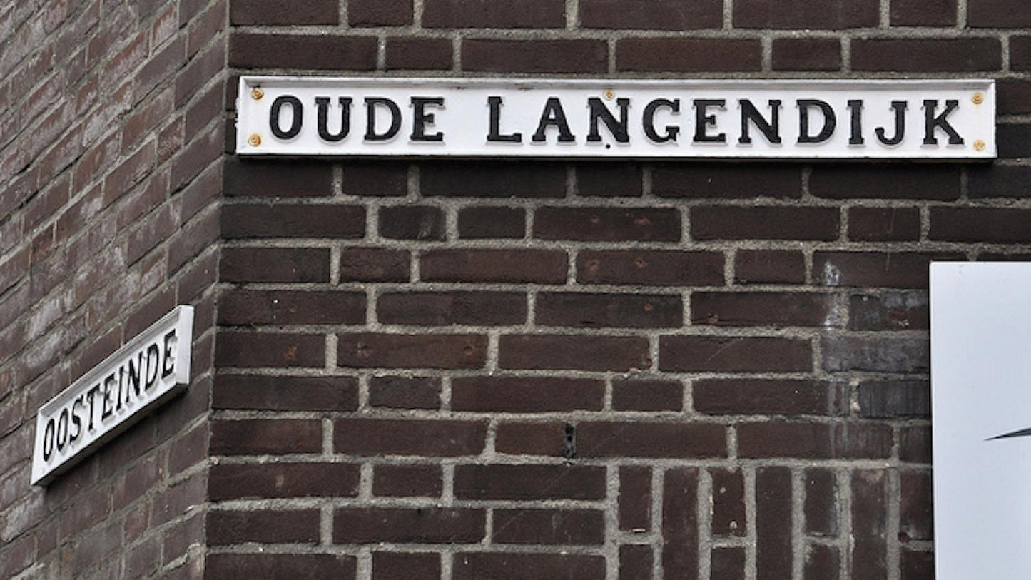 Old style Dutch street name sign